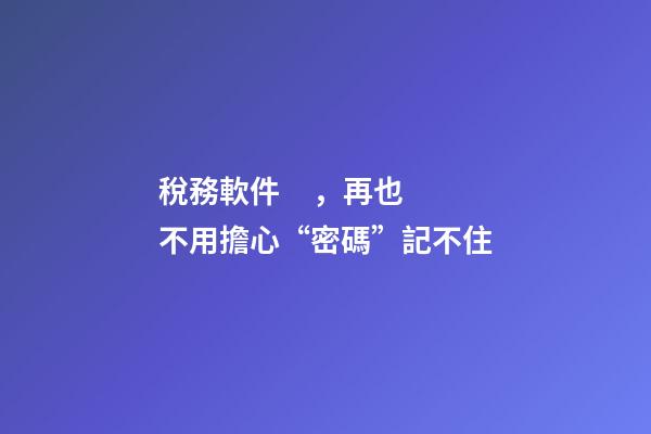 稅務軟件，再也不用擔心“密碼”記不住-第1張-觀點-玄機派